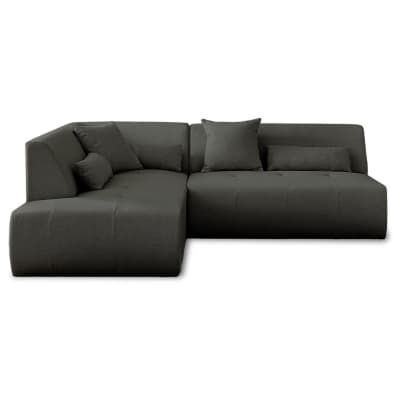 Canapé modulable d'angle gauche 5 places   en tissu  gris foncé