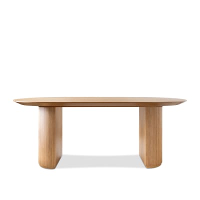 Table de salle à manger en bois clair 8 places