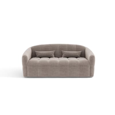 Canapé convertible express 140cm 3 places en velours taupe