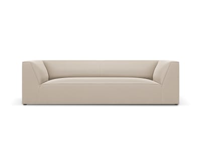 Canapé 3 places en tissu velours beige