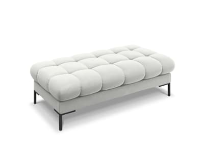 Banc 2 places en tissu velours argent