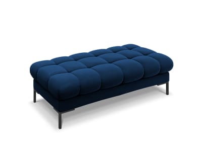 Banc 2 places en tissu velours bleu roi