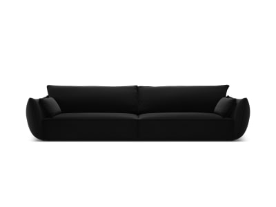 Canapé 4 places en tissu velours noir