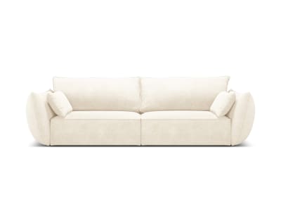 Canapé 3 places en tissu chenille beige clair