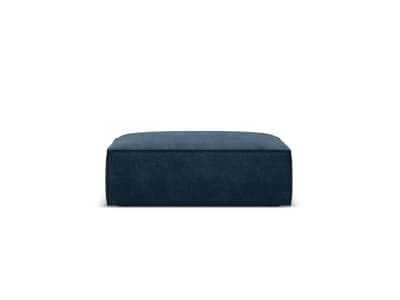 Pouf 1 place en tissu chenille bleu roi