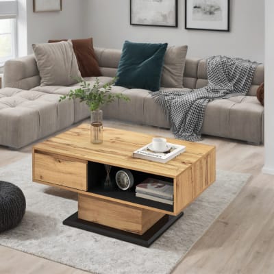 Table basse en bois avec un tiroir grand espace de rangement