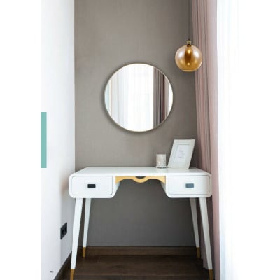 Miroir déco design en métal doré