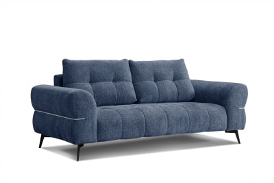 Canapé 3 places xxl tissu bleu foncé