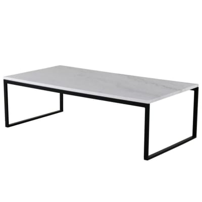 Table basse moderne avec plateau en marbre ELISHA marbre + métal