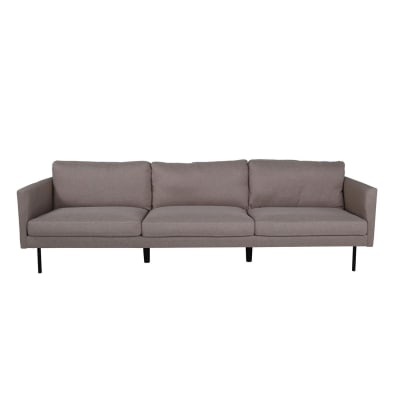 Canapé droit 3 places en tissu SOLAP marron 260x80x78cm