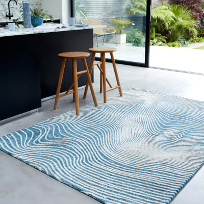 Tapis de salon design bleu 160x230 cm