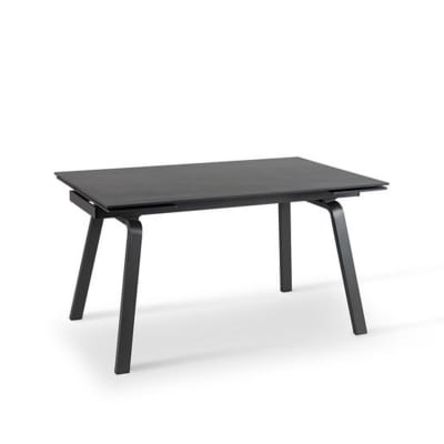 Table extensible avec plateau en pierre effet marbre noir, 200 x 80 cm