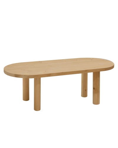 Table basse en bois ton marron 120x40cm