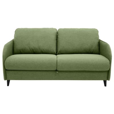 Canapé convertible express 3 places en tissu matelas 11 cm vert sauge