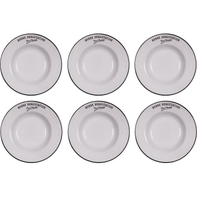 Assiettes en grès blanc  (lot de 6) assiettes creuses - 23 cm
