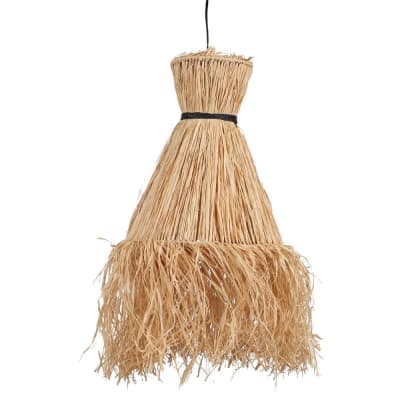 Suspension palma raphia franges h70