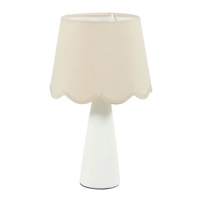 Lampe céramique lin mathilde blanc