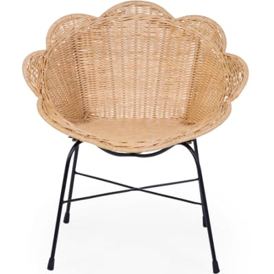 Chaise enfant fleur en rotin