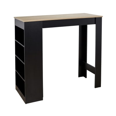 Table de bar 115x50x103 cm naturel et noir