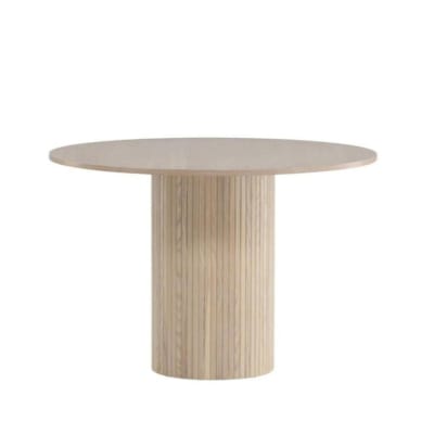 Table à manger 4 personnes ronde en bois - bois blanchi