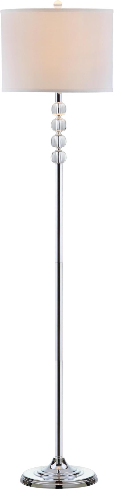 Lampe sur pied en cristal/métal, argent