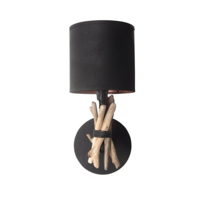 Applique murale en bois recyclé noir