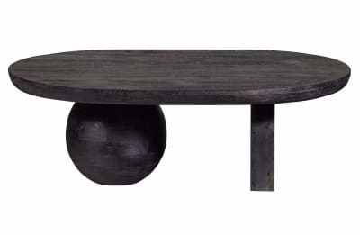 Table basse ovale en bois de manguier noir