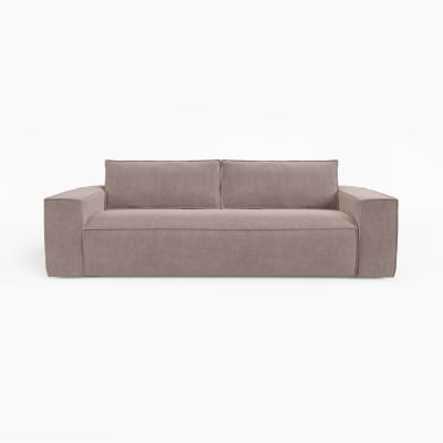 Canapé convertible express matelas 160cm 3places en velours taupe