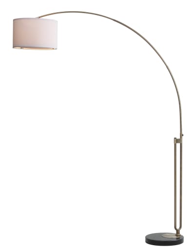 Lampe sur pied en marbre/fer, laiton antique