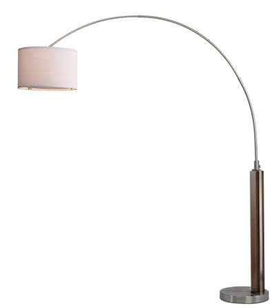 Lampe sur pied en fer/mdf, nickel