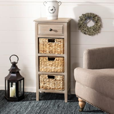 Meubles de rangement en pin/mdf, gris