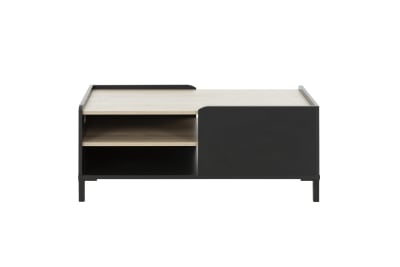 Table basse urbaine 2 niveaux châtaignier et noir