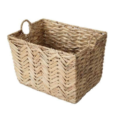 Panier haut en jacinthe d'eau grand modèle - h37 cm