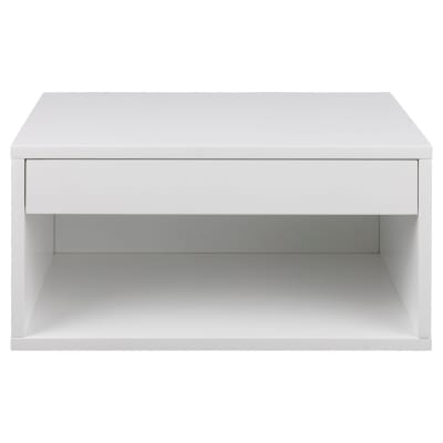 Chevet suspendu 1 tiroir 1 niche blanc