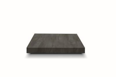 Table basse convertible bois effet acier, pieds noirs 120x80