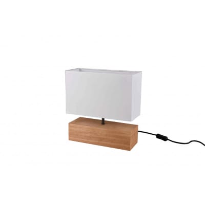 Lampe de table 1xe27 bois clair et blanc