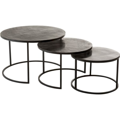 Tables gigognes rondes en aluminium alexis (lot de 3)