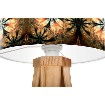 Lampe de chevet en bois motif mandala
