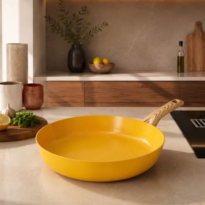 Poêle 20cm avec revêtement céramique jaune - tous feux