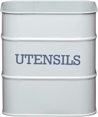 Pot à Ustensiles de Cuisine en Métal Gris
