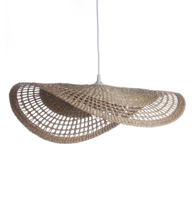 Suspension en jacinthe d'eau naturel, d.58 cm