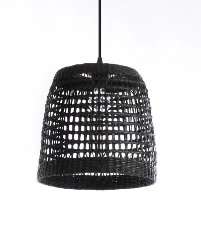 Suspension en jacinthe d'eau noir, d.30 cm