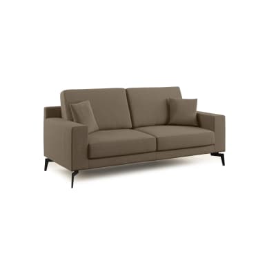 Canapé en microfibre 146 cm brun