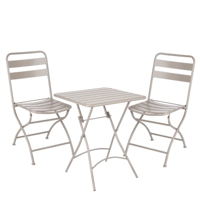 Ensemble jardin bistro 3 pièces en metal marron