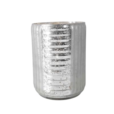 Vase en verre mercurisé brillant et dépoli