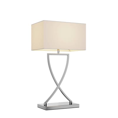 Lampe à poser en métal argent