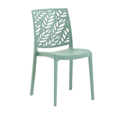 Lot de 4 chaises empilables en polypropylène fibre de verre vert sauge