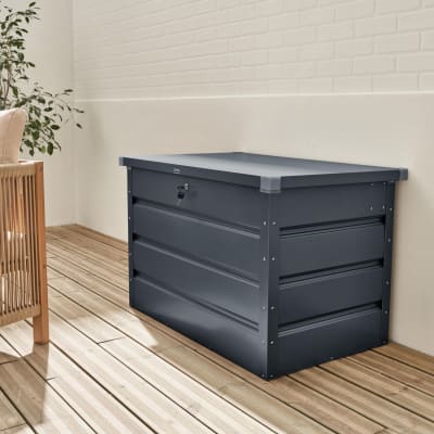 Coffre de jardin en métal 285l anthracite