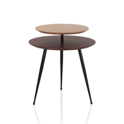 Table basse en métal et MDF noyer
