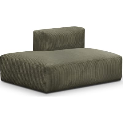 Module d'angle ouvert à gauche 2 places en velours côtelé vert kaki